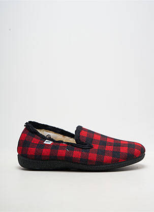 Chaussons/pantoufles tissage velours bout rond rouge LA BANDE À MICH' homme