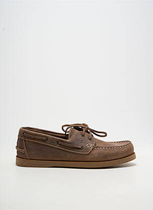 Chaussures bâteau matière lisse bout rond marron TBS homme
