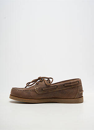 Chaussures bâteau matière lisse bout rond marron TBS homme