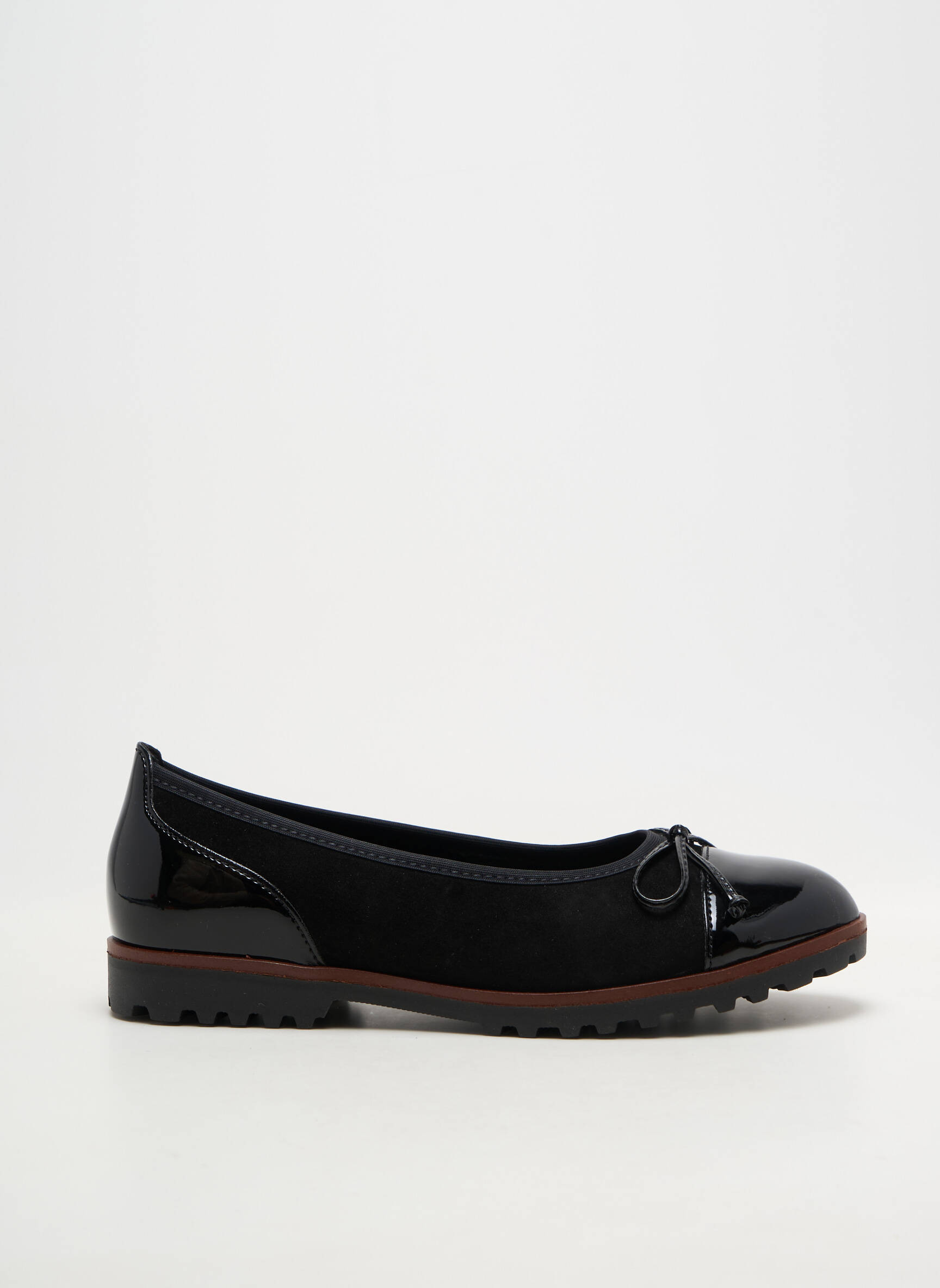 Ballerines tissage vernis talon plat jusqu'à 3cm noir GABOR femme