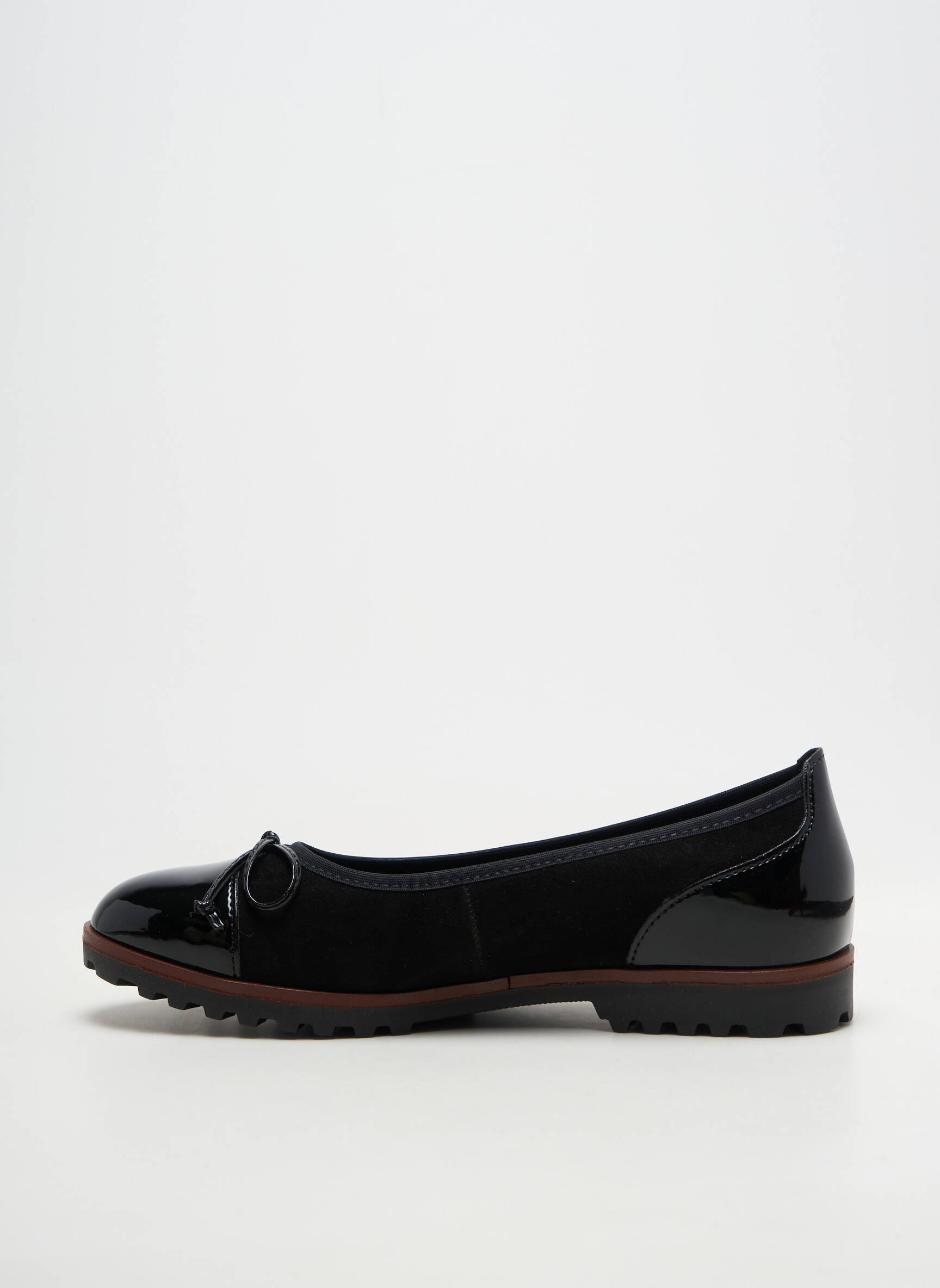 Ballerines tissage vernis talon plat jusqu'à 3cm noir GABOR femme