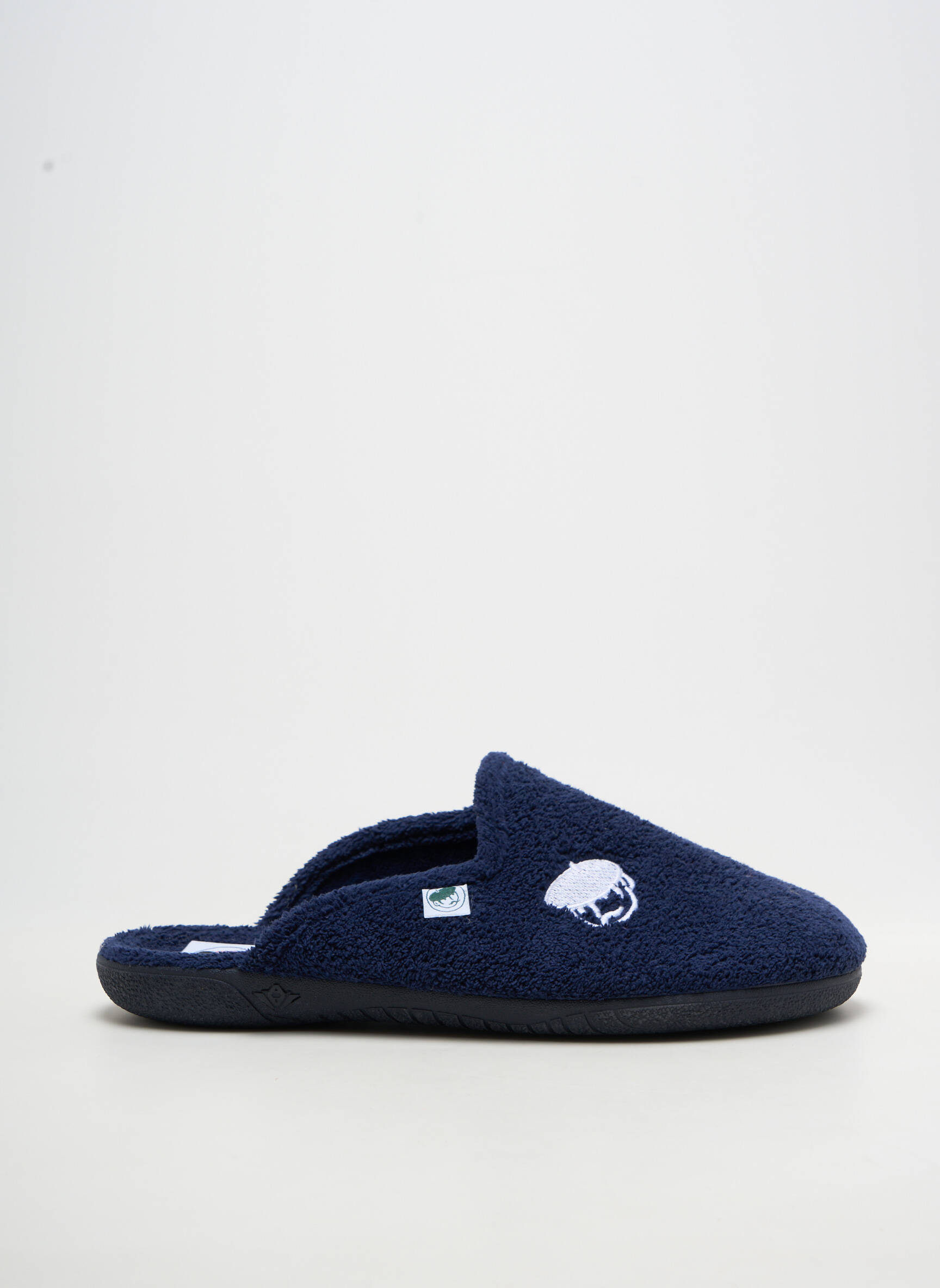 Chaussons/pantoufles tissage velours bout rond bleu LA BANDE À MICH' homme