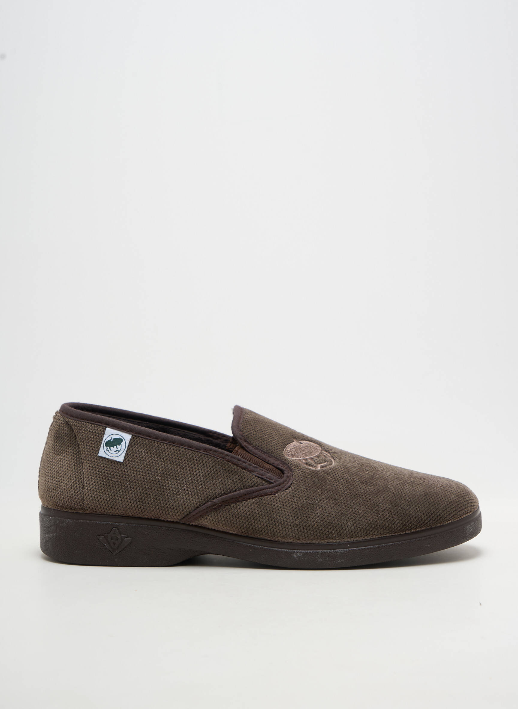 Chaussons/pantoufles tissage velours chiquet vert LA BANDE À MICH' homme