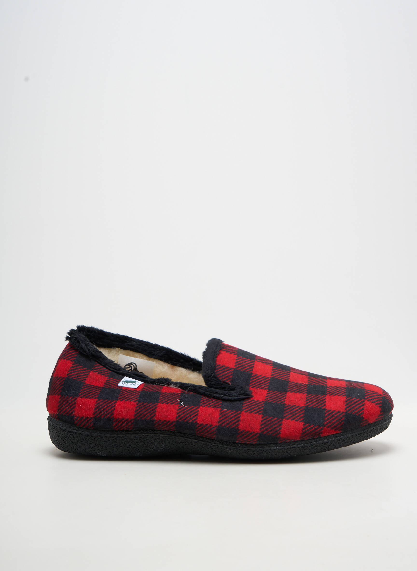 Chaussons/pantoufles tissage velours bout rond rouge LA BANDE À MICH' homme
