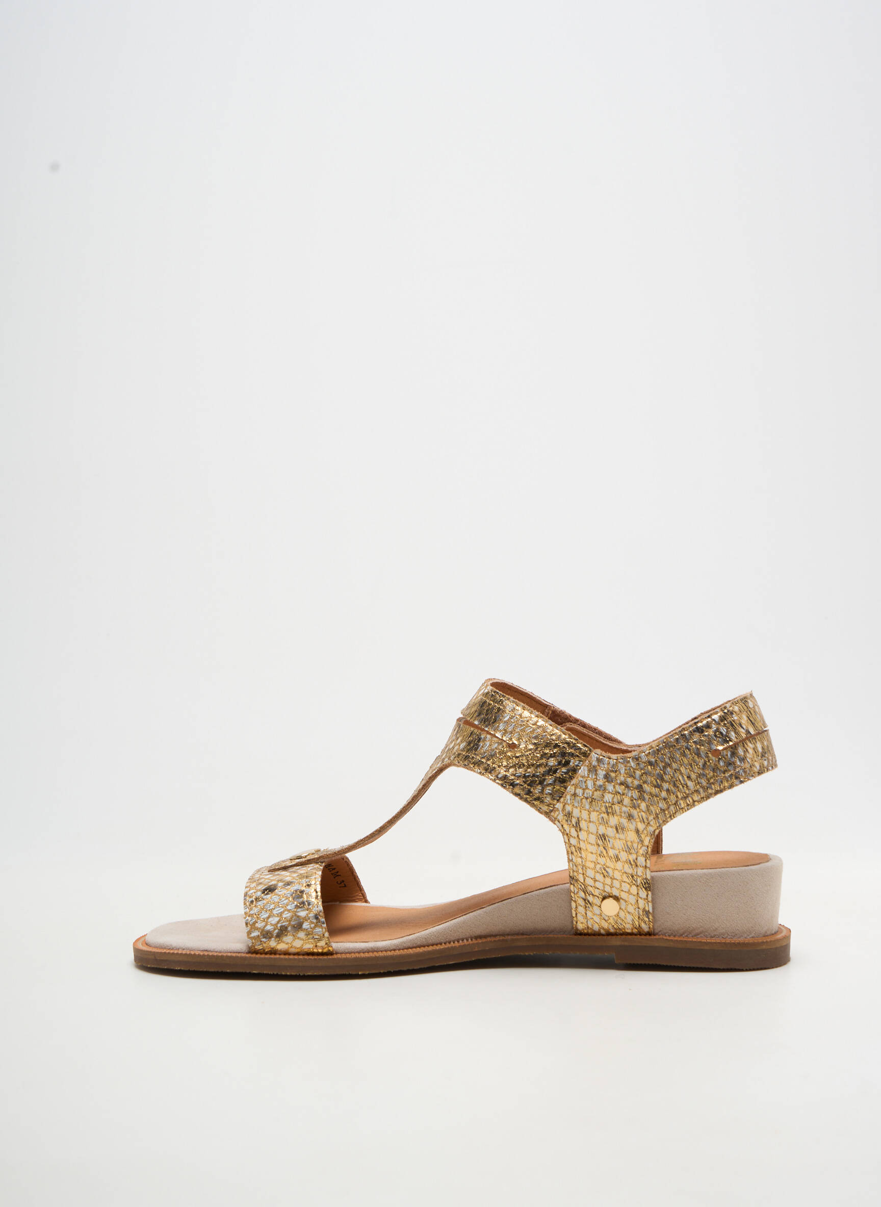 Sandales/nu pieds semi compensé talon de 4 à 6cm or MAM'ZELLE femme