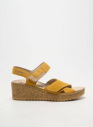 Sandales/nu pieds talon compensé talon de 4 à 6cm jaune MOBILS femme