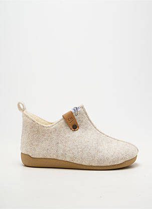 Chaussons/pantoufles bout rond talon plat jusqu'à 3cm beige CM CONFORT femme