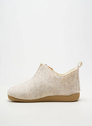 Chaussons/pantoufles bout rond talon plat jusqu'à 3cm beige CM CONFORT femme