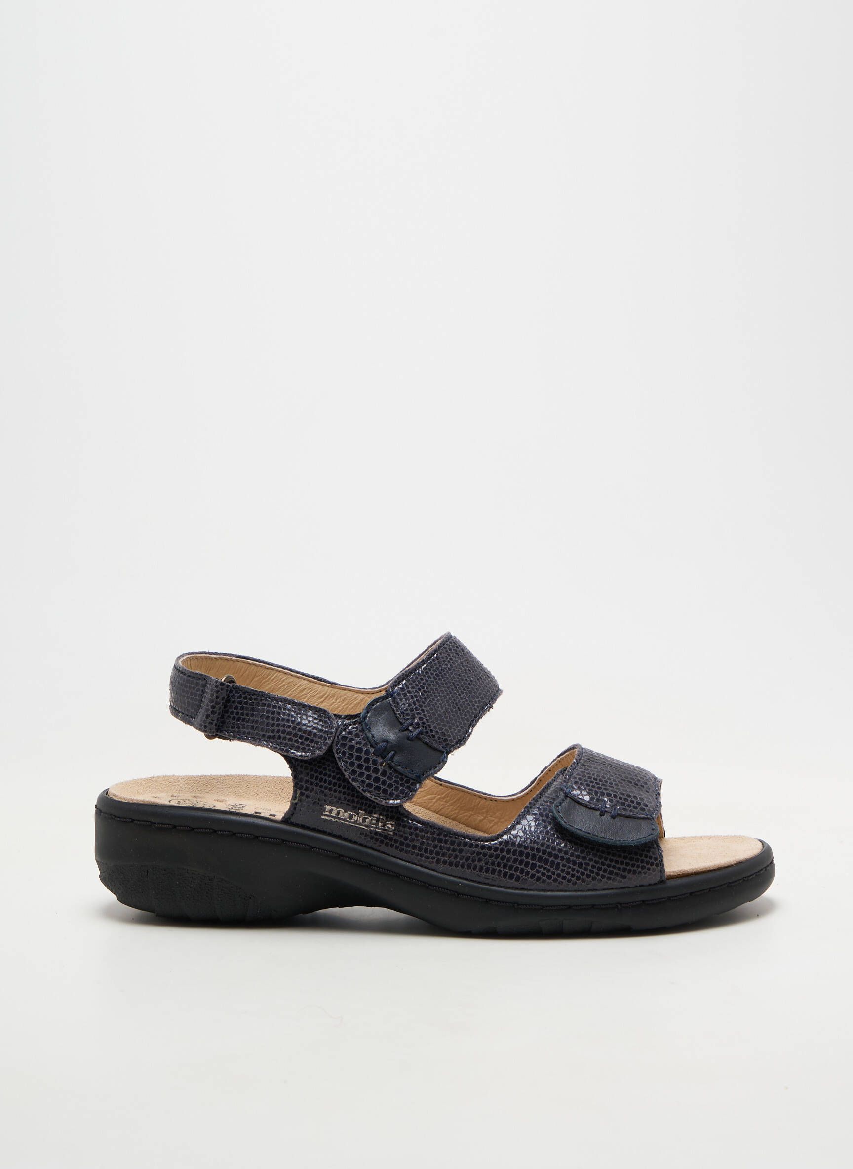 Sandales/nu pieds chiquet talon de 4 à 6cm bleu MOBILS femme