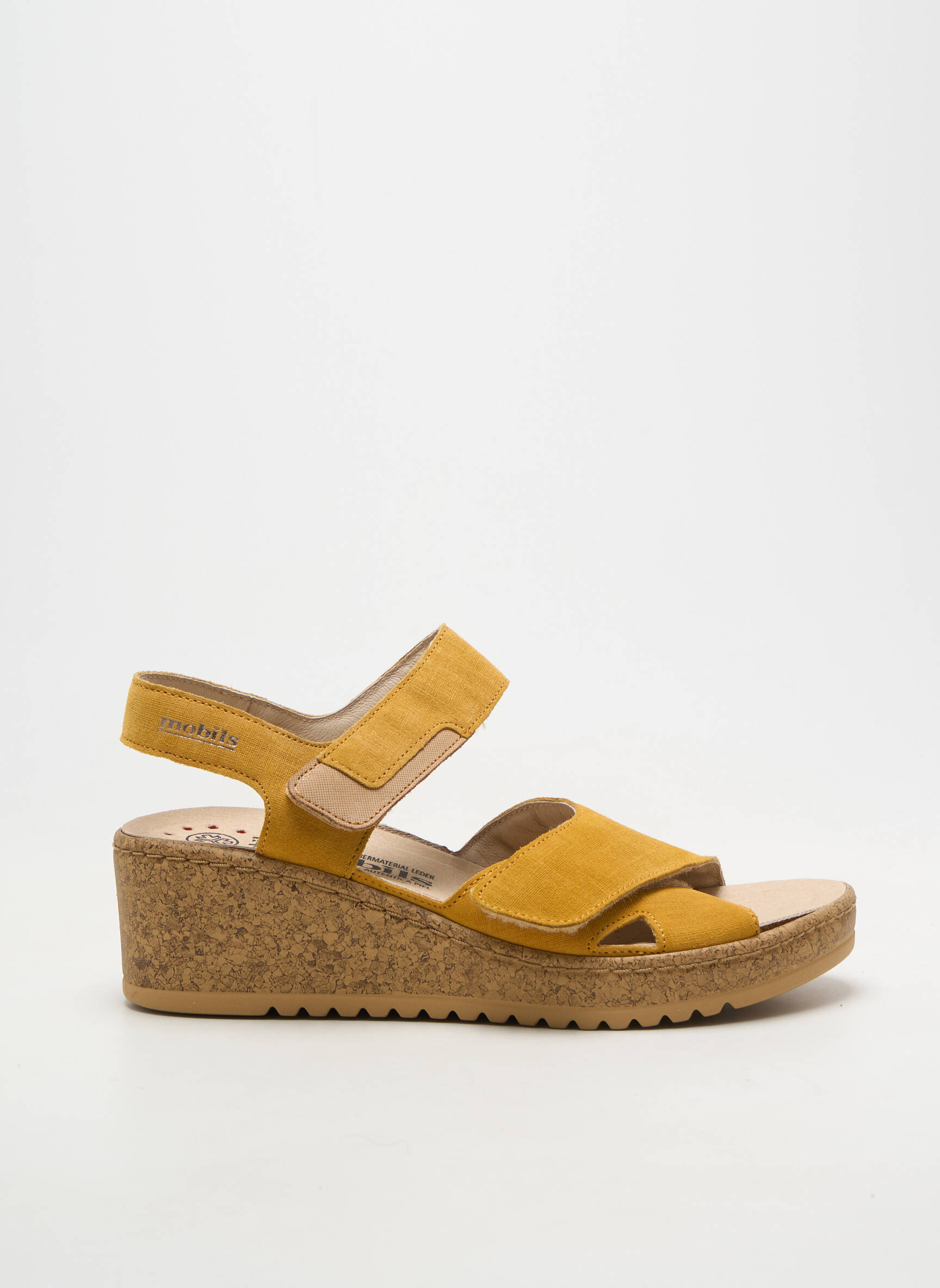 Sandales/nu pieds talon compensé talon de 4 à 6cm jaune MOBILS femme