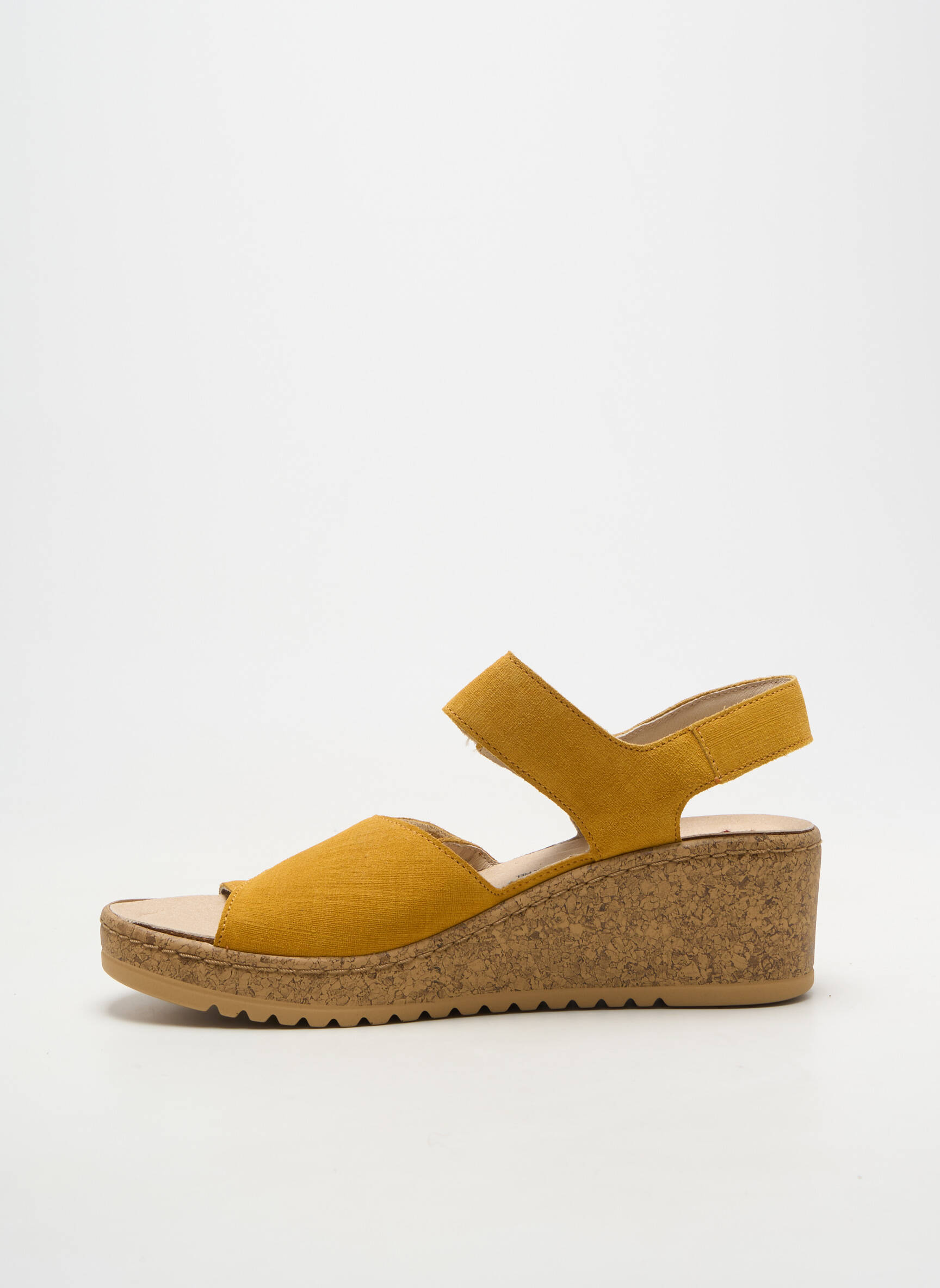Sandales/nu pieds talon compensé talon de 4 à 6cm jaune MOBILS femme