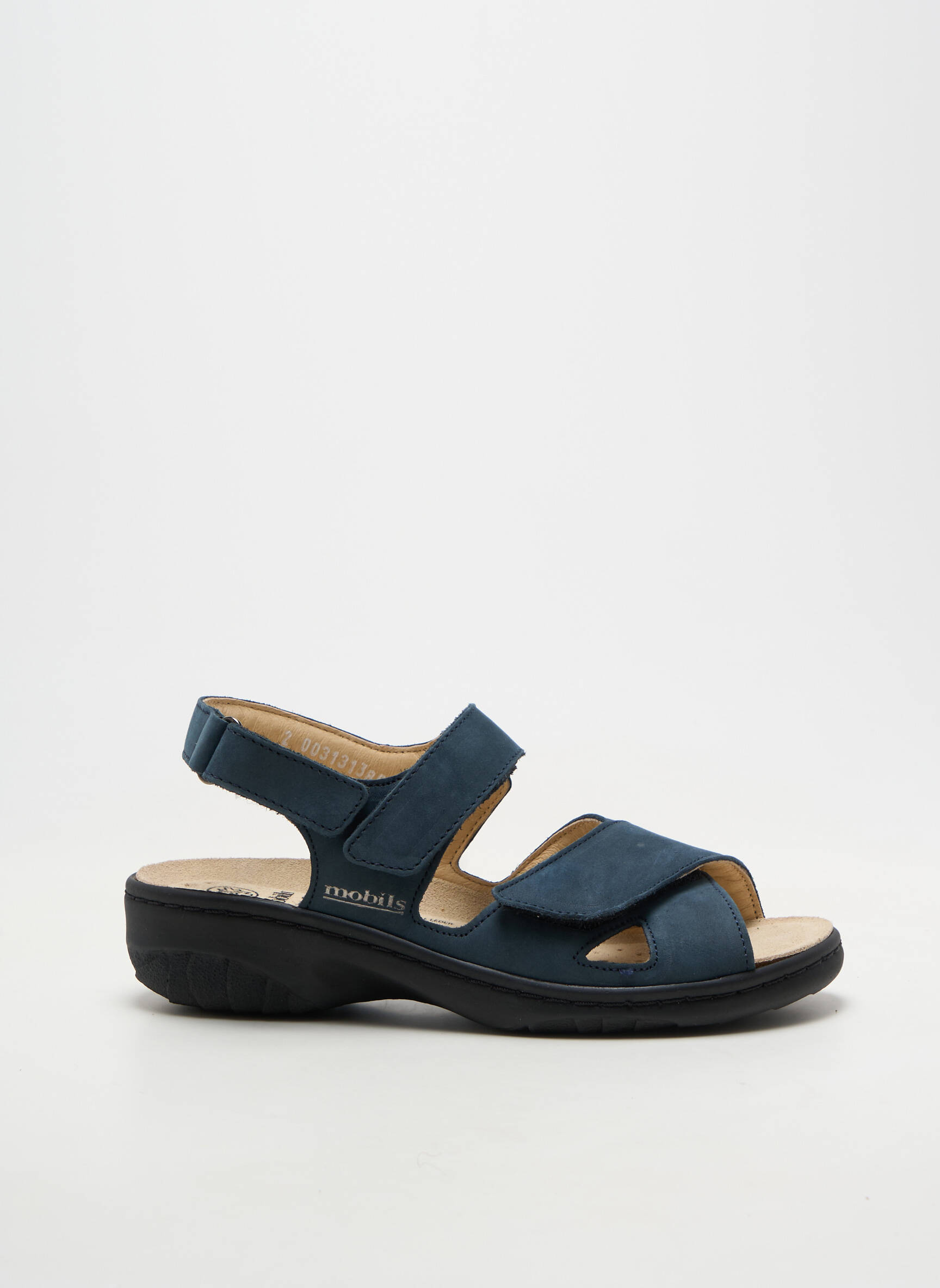 Sandales/nu pieds chiquet talon de 4 à 6cm bleu MOBILS femme