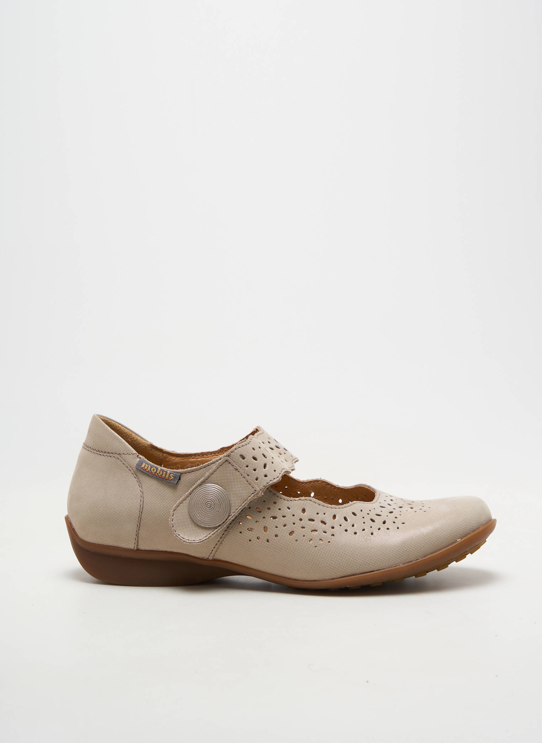 Chaussures de confort tissage satiné talon plat jusqu'à 3cm beige MOBILS femme
