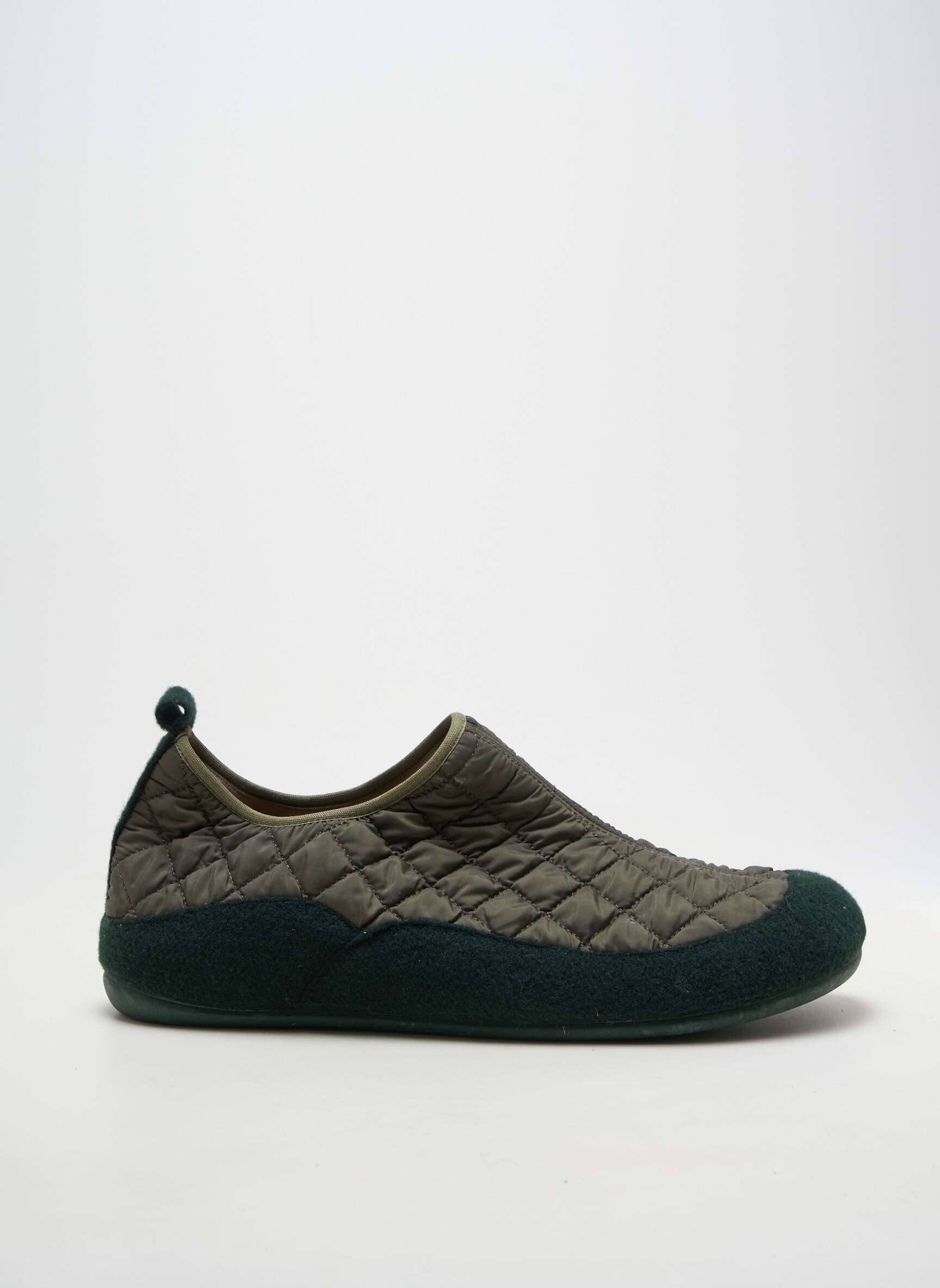 Chaussons/pantoufles tissage satiné bout rond vert CM CONFORT homme