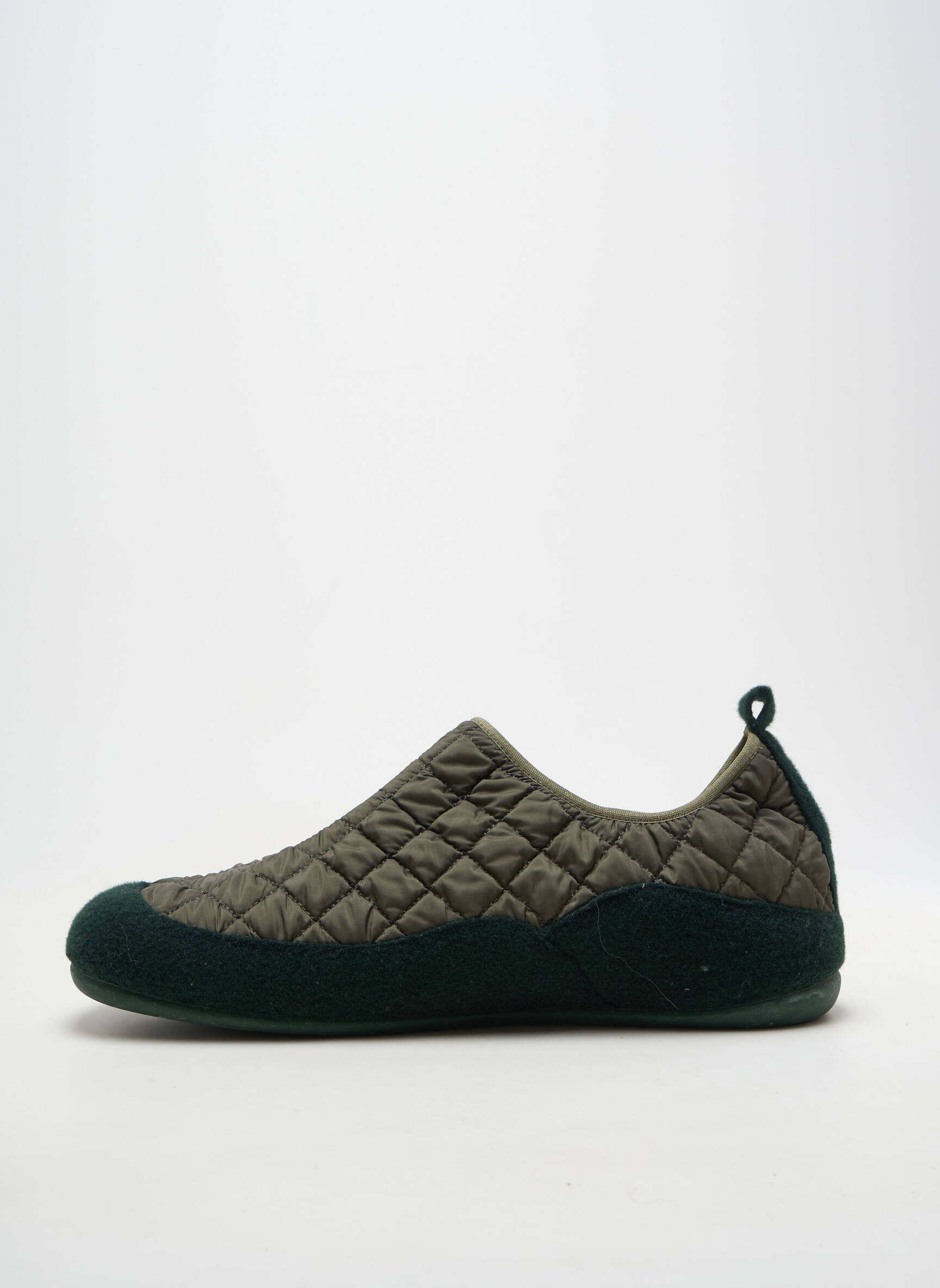 Chaussons/pantoufles tissage satiné bout rond vert CM CONFORT homme