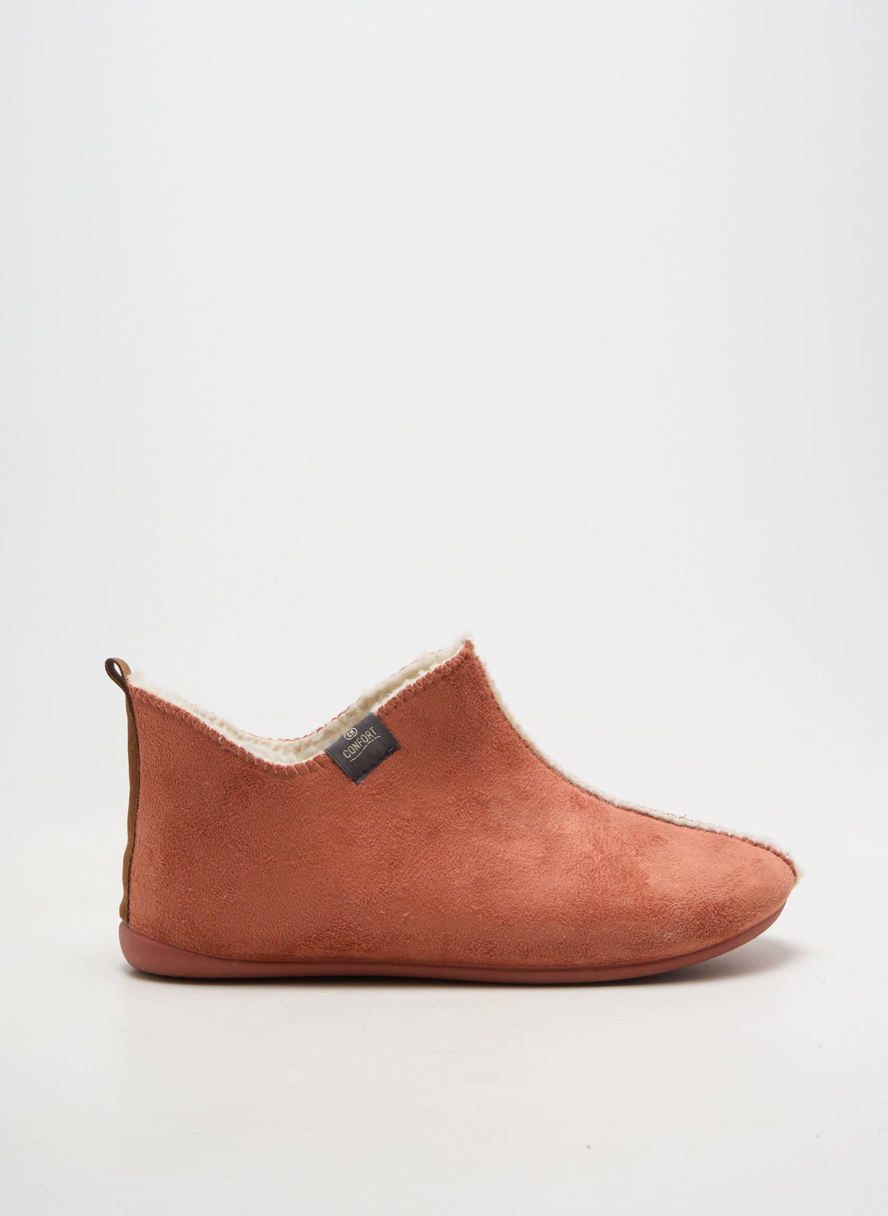 Chaussons/pantoufles tissage velours talon plat jusqu'à 3cm rose CM CONFORT femme