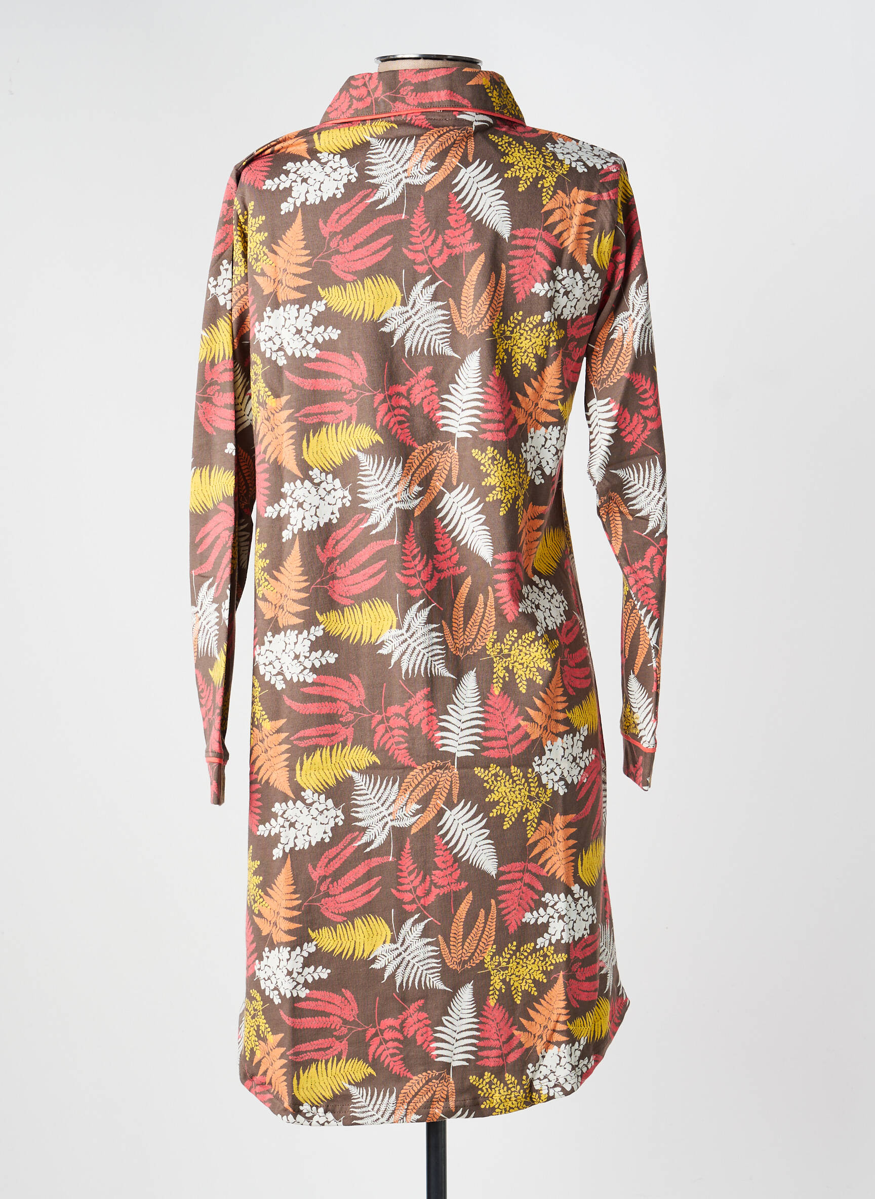 Chemise de nuit manches longues marron ROSE POMME femme