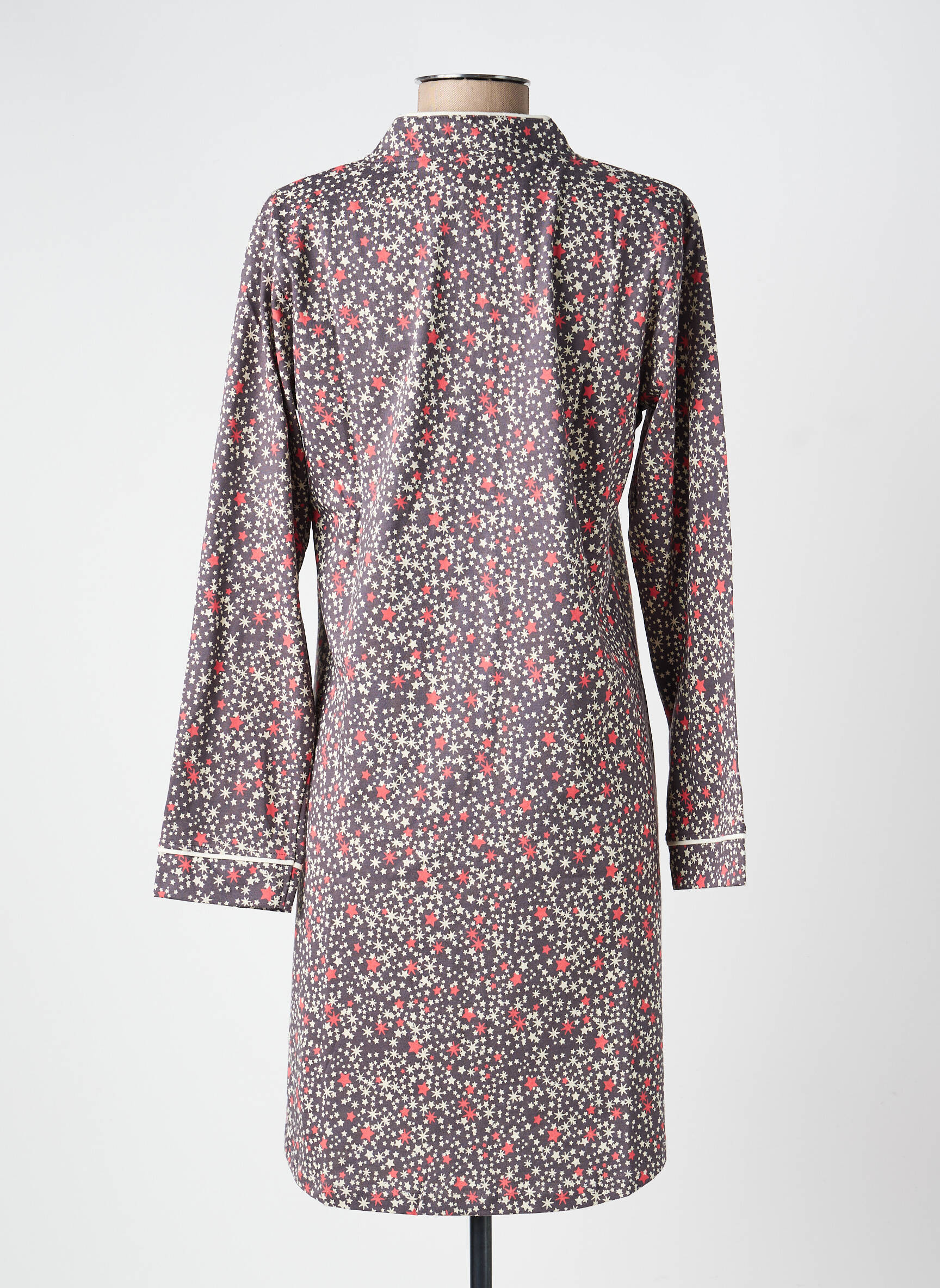 Chemise de nuit manches longues gris ROSE POMME femme