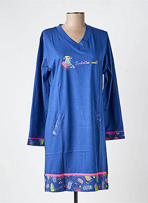 Chemise de nuit col v bleu ROSE POMME femme