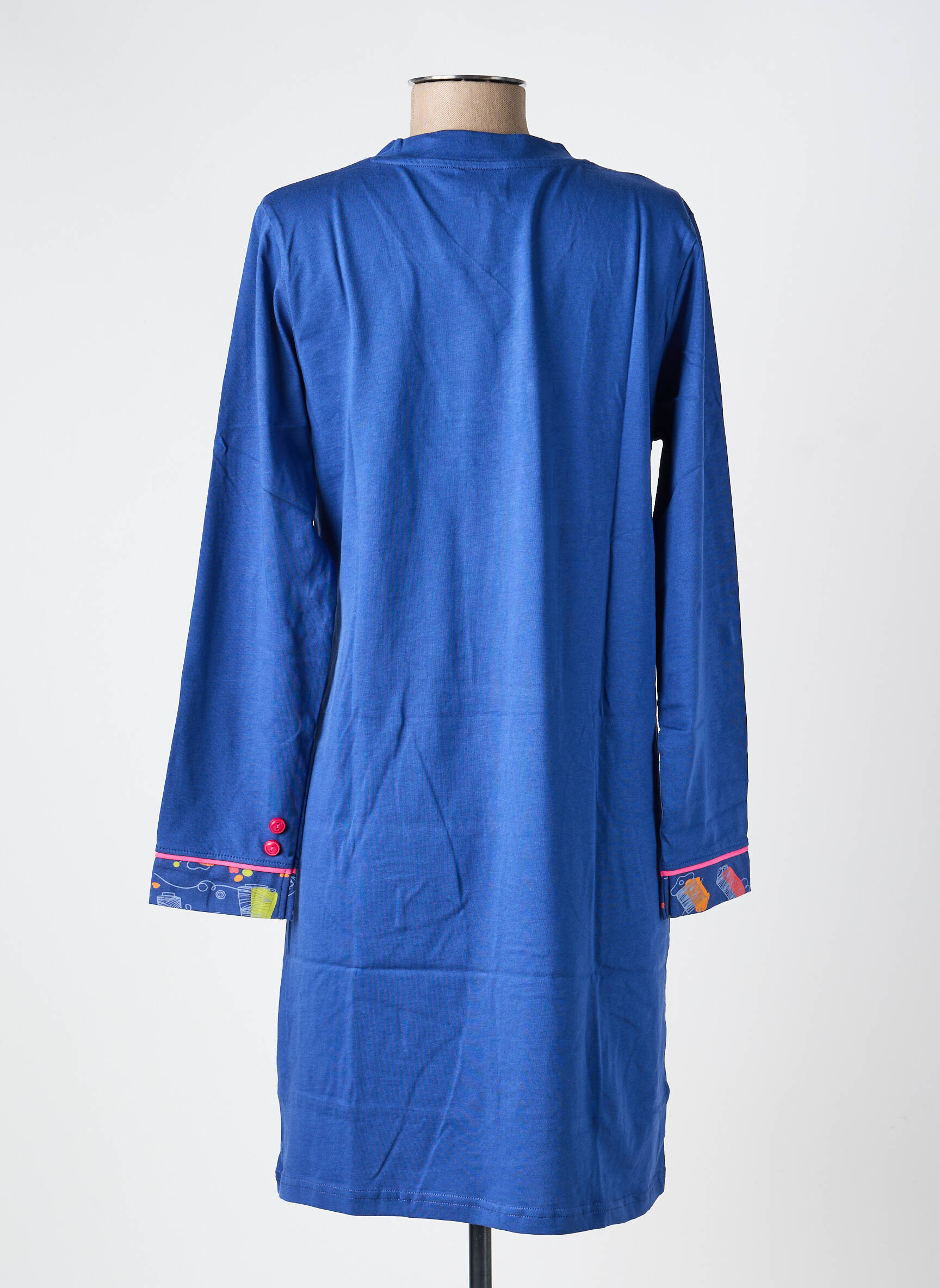 Chemise de nuit col v bleu ROSE POMME femme