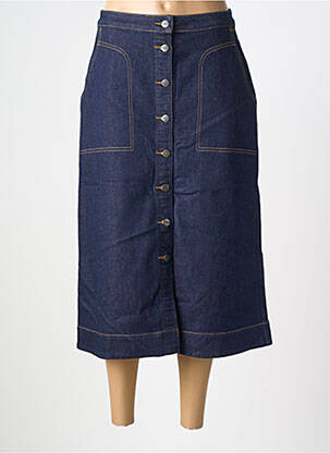 Jupe mi-longue coupe droite bleu COUTURIST femme