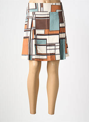 Jupe courte taille à pinces beige COUTURIST femme