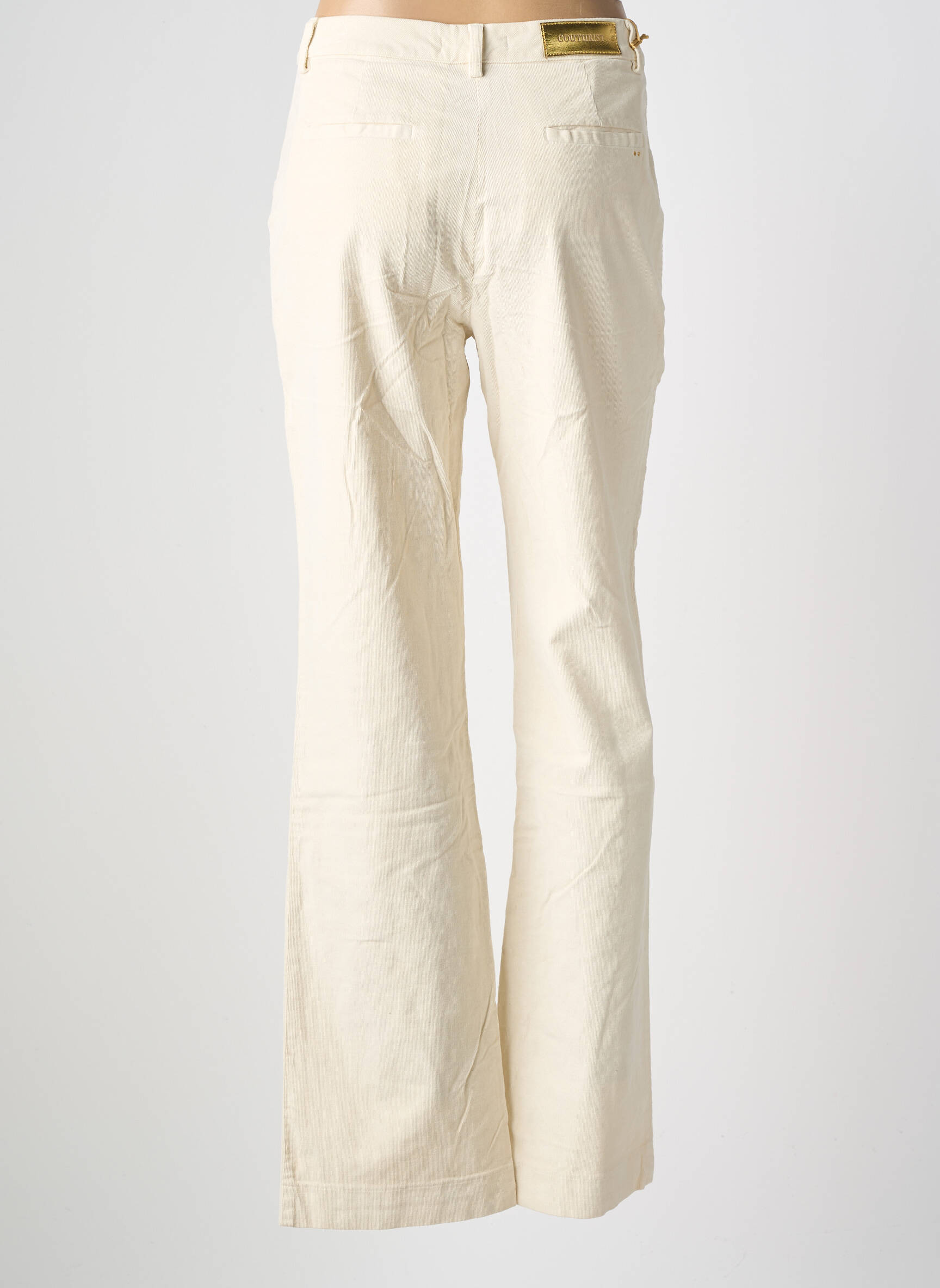 Pantalon chino stretch taille normale beige COUTURIST femme