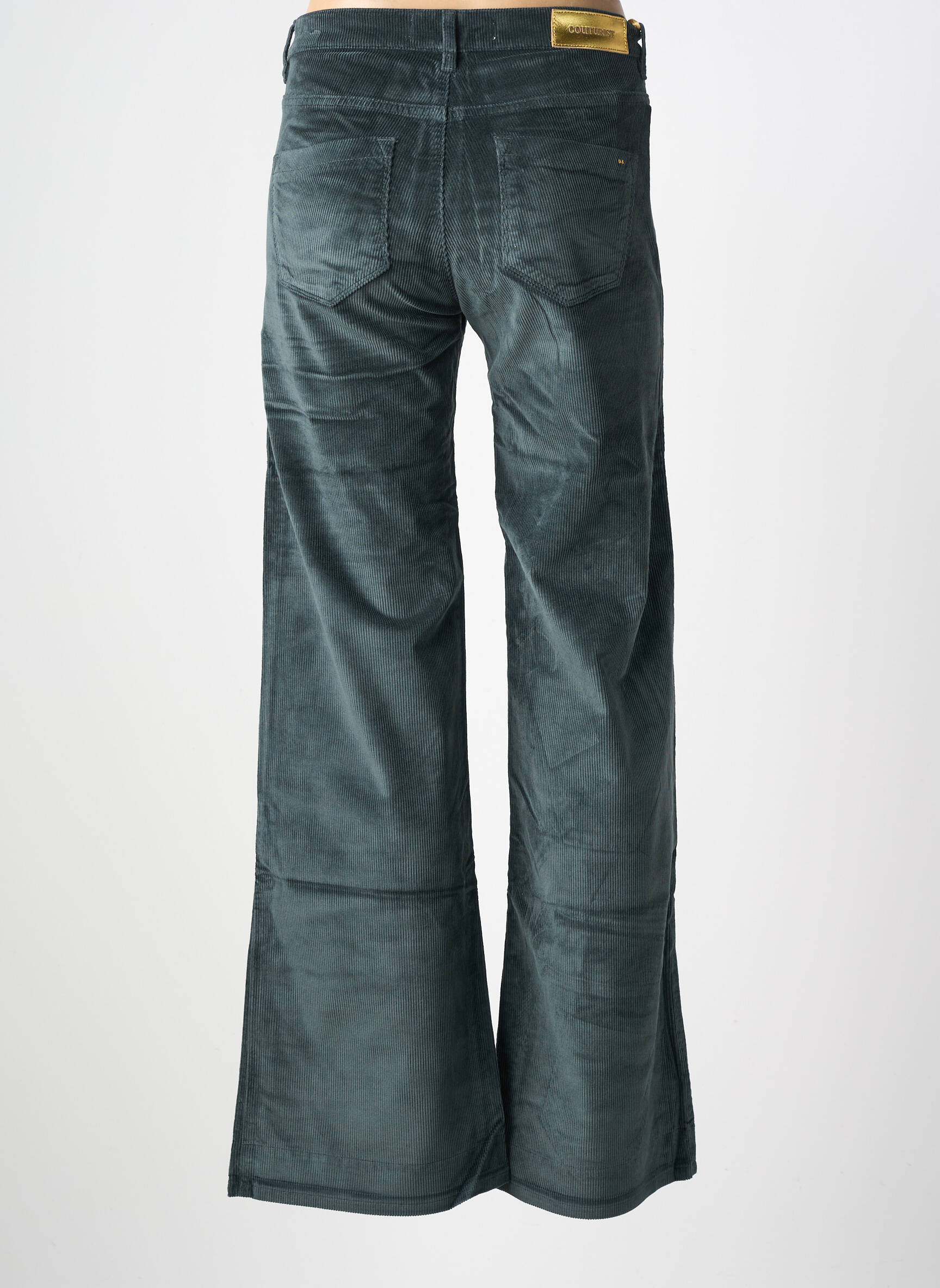 Pantalon flare stretch taille haute vert COUTURIST femme