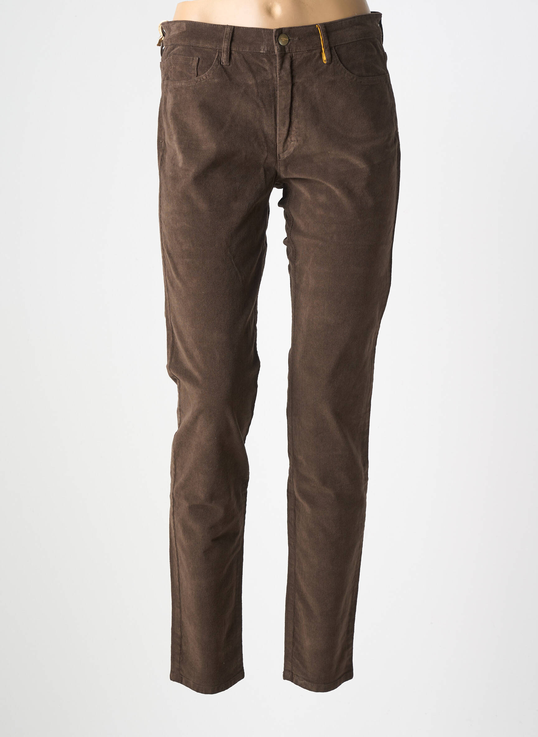 Pantalon slim stretch taille normale marron COUTURIST femme