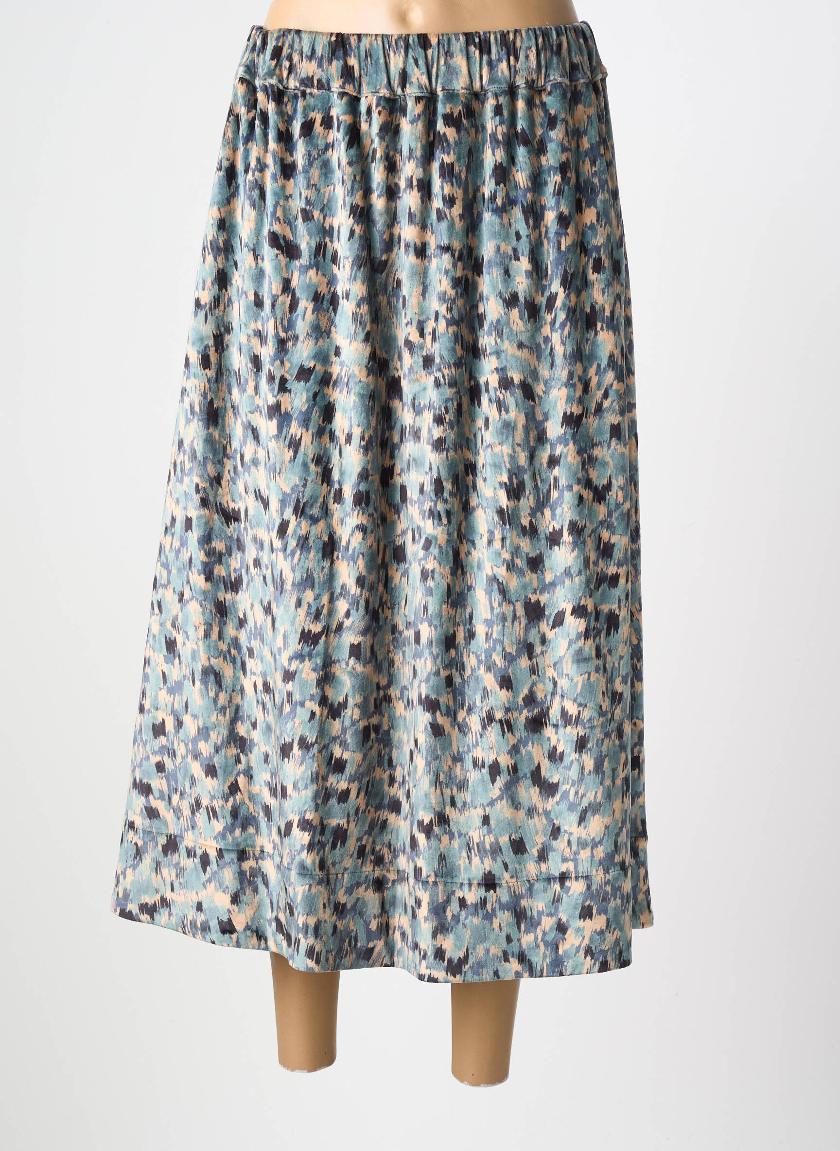 Jupe longue coupe évasée bleu COUTURIST femme