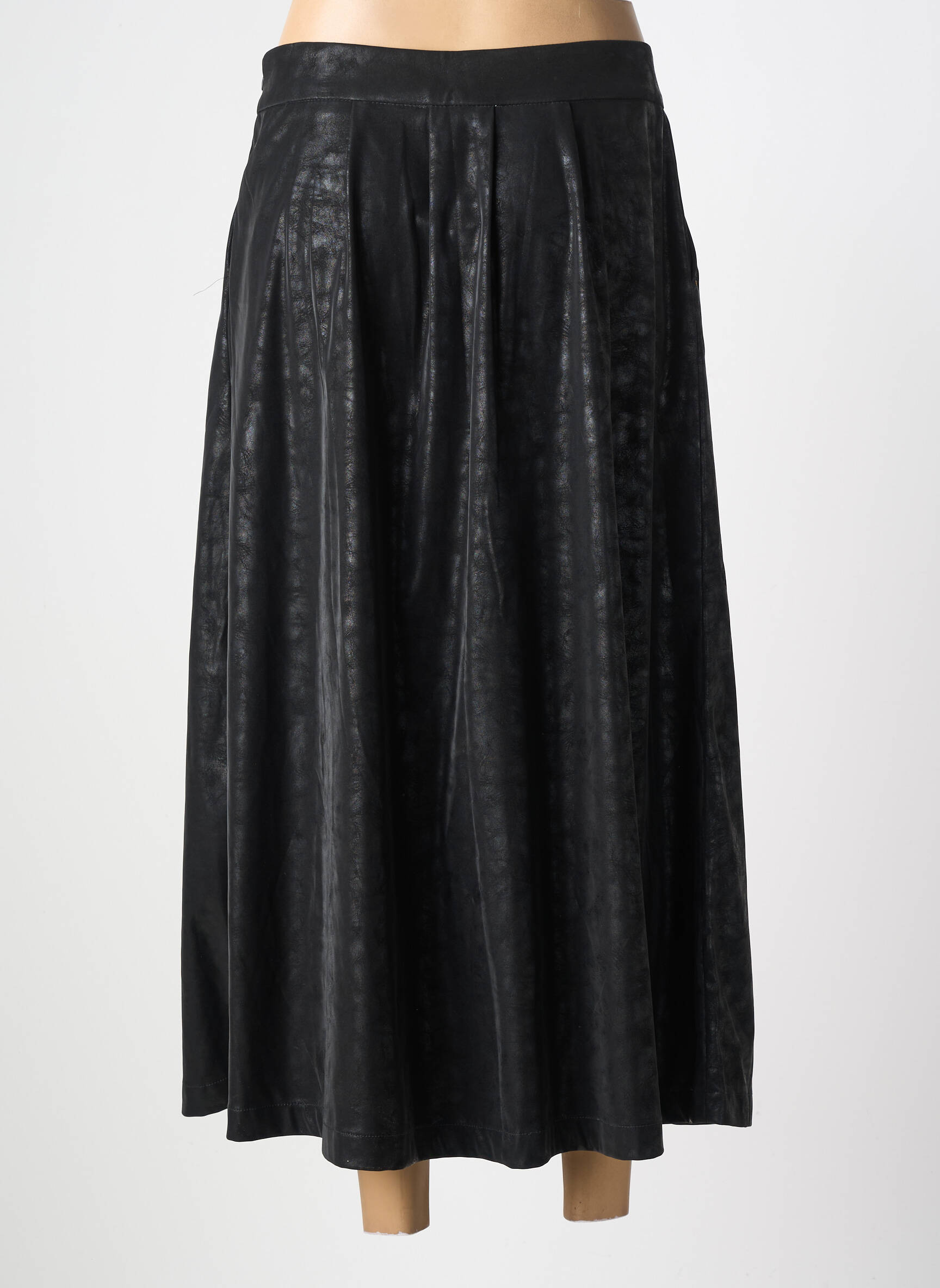 Jupe longue fermeture zip latéral noir COUTURIST femme