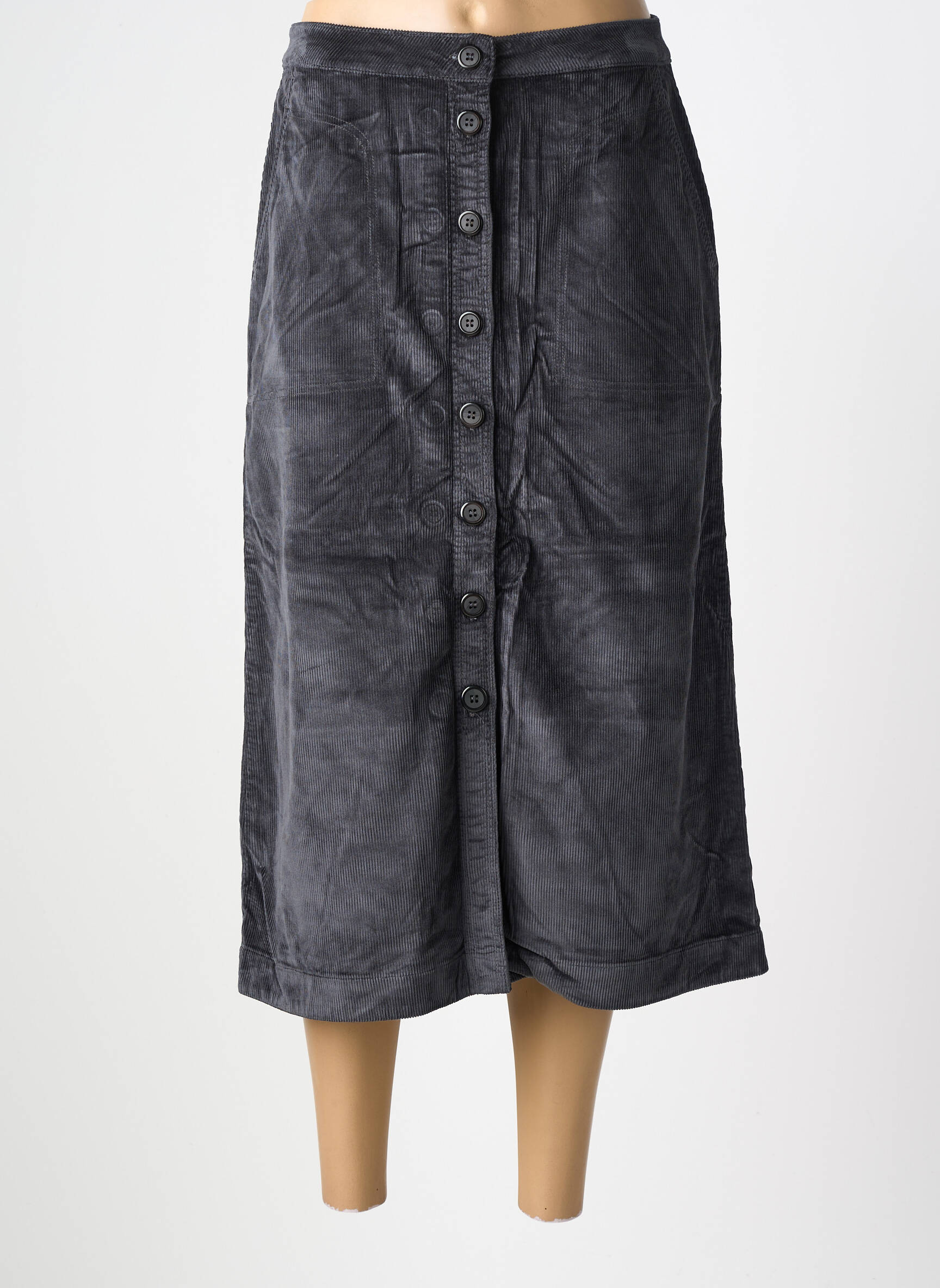 Jupe longue coupe droite gris COUTURIST femme