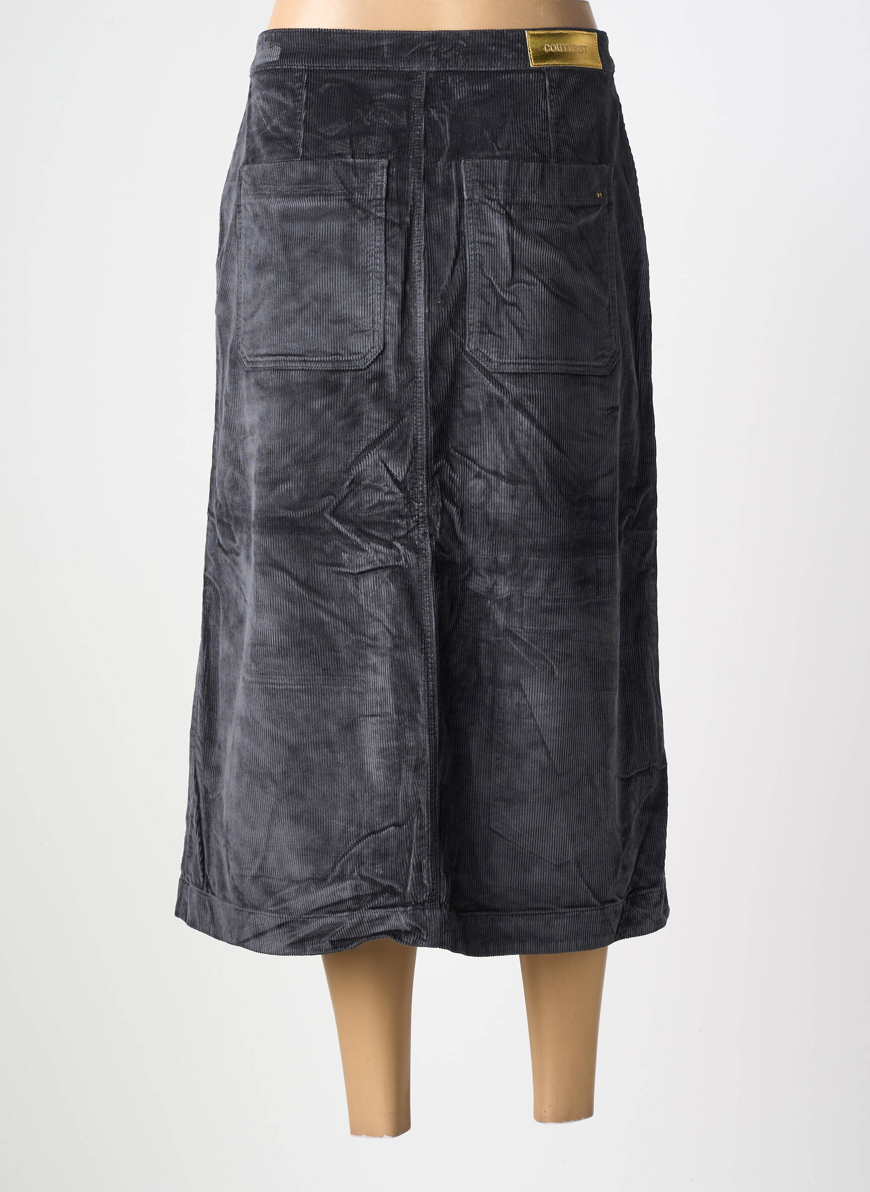 Jupe longue coupe droite gris COUTURIST femme