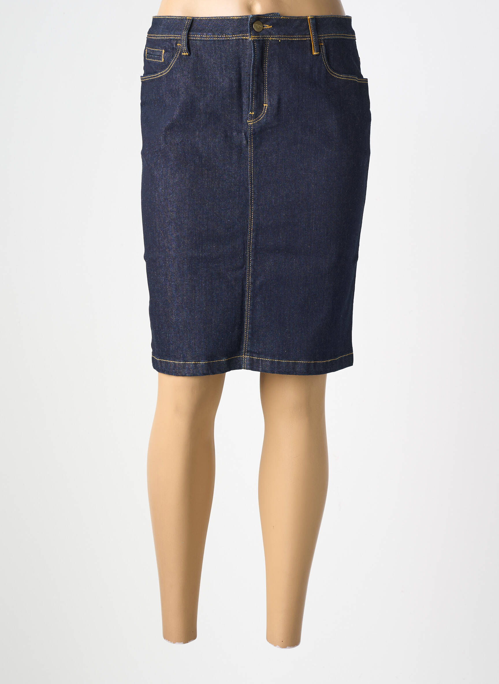 Jupe mi-longue stretch bleu COUTURIST femme