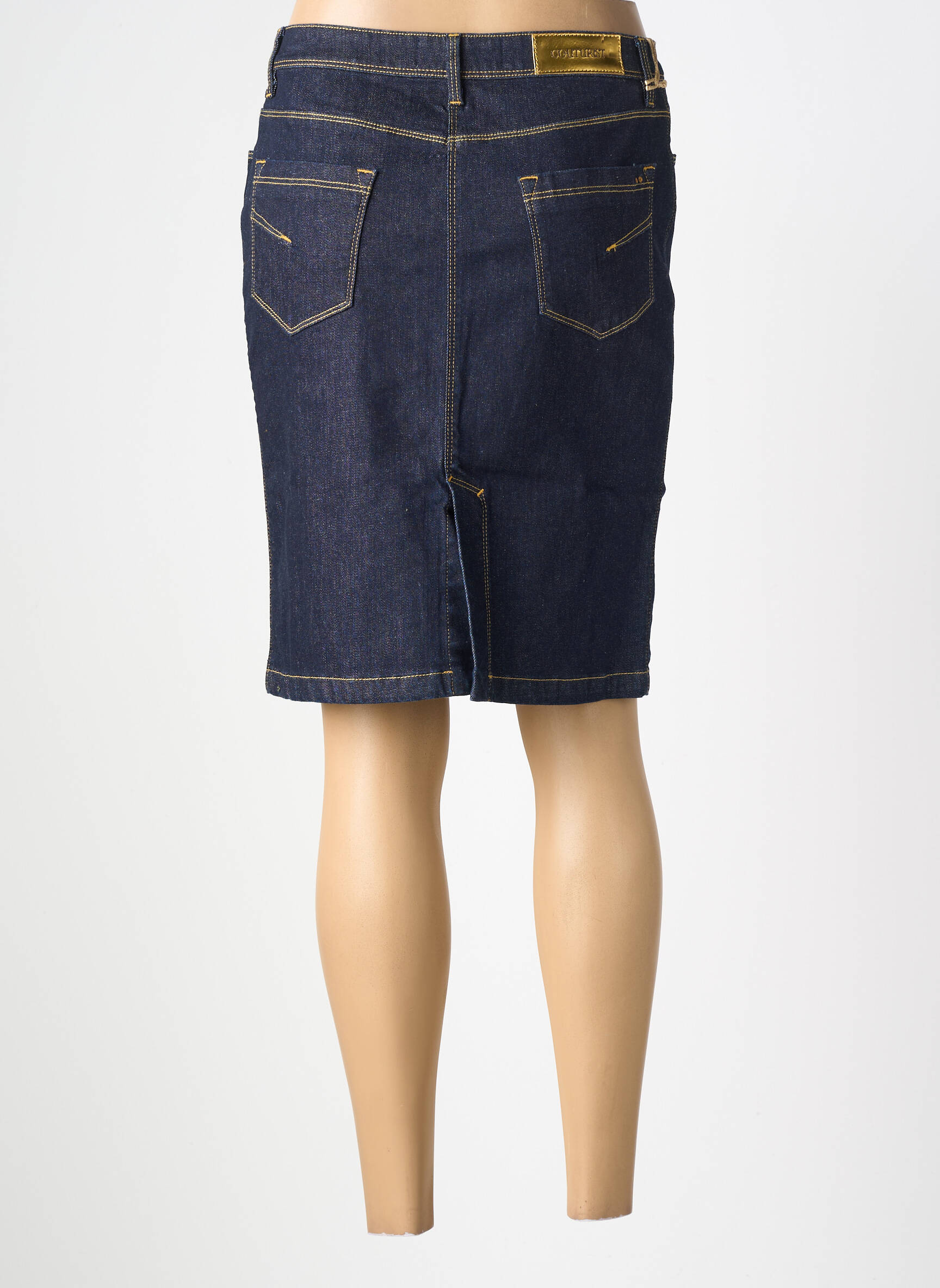 Jupe mi-longue stretch bleu COUTURIST femme