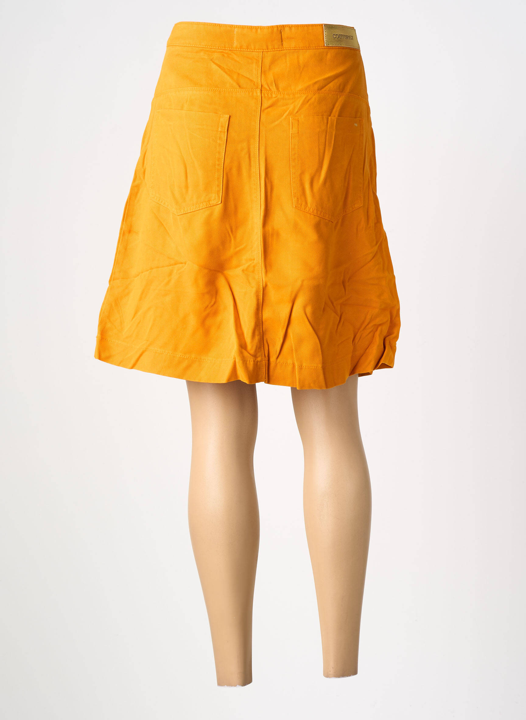 Jupe courte taille à pinces orange COUTURIST femme