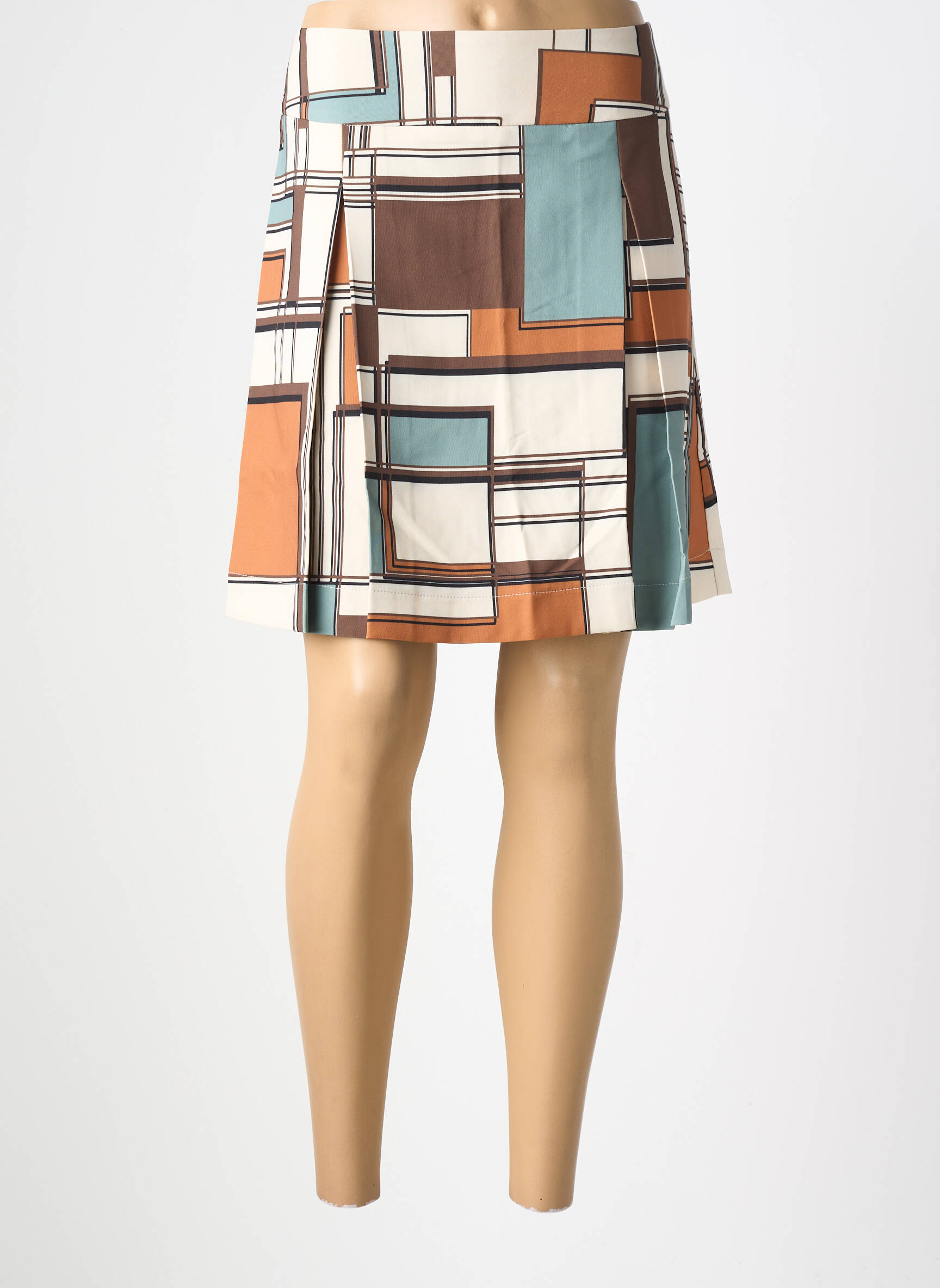 Jupe courte coupe évasée beige COUTURIST femme
