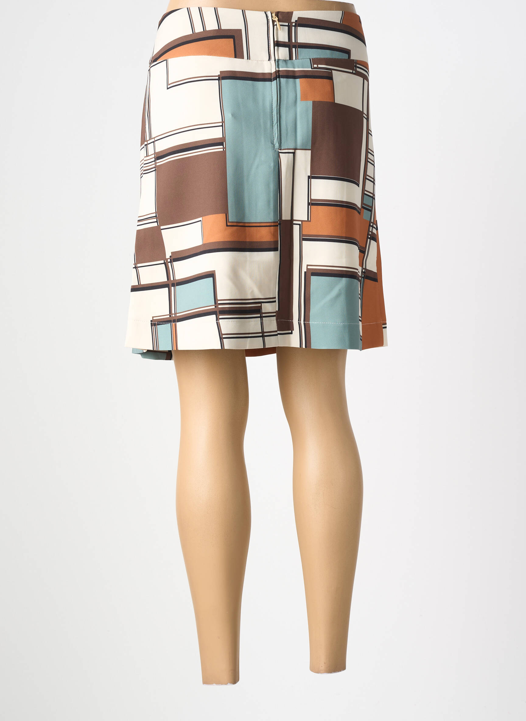 Jupe courte coupe évasée beige COUTURIST femme