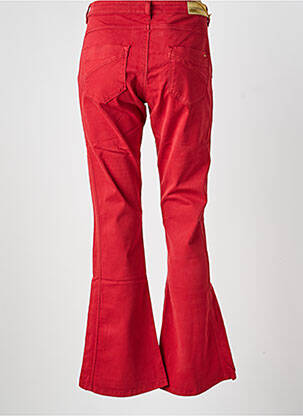 Pantalon flare fermeture zippée sous rabat boutonné rouge COUTURIST femme