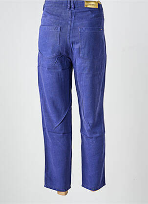 Pantalon 7/8 fermeture zippée sous rabat boutonné bleu COUTURIST femme