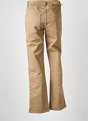 Pantalon droit fermeture zippée sous rabat boutonné beige COUTURIST femme