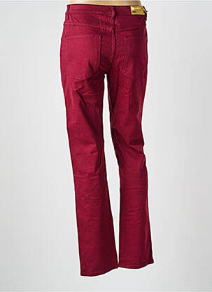 Pantalon droit fermeture zippée sous rabat boutonné rouge COUTURIST femme