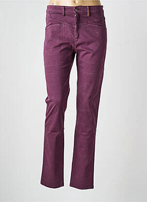 Pantalon droit fermeture zippée sous rabat boutonné violet COUTURIST femme