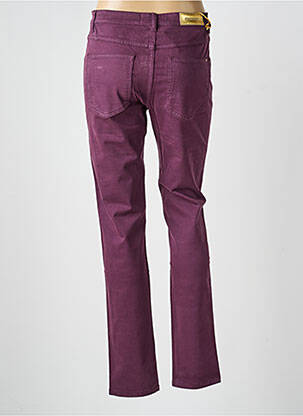 Pantalon droit fermeture zippée sous rabat boutonné violet COUTURIST femme