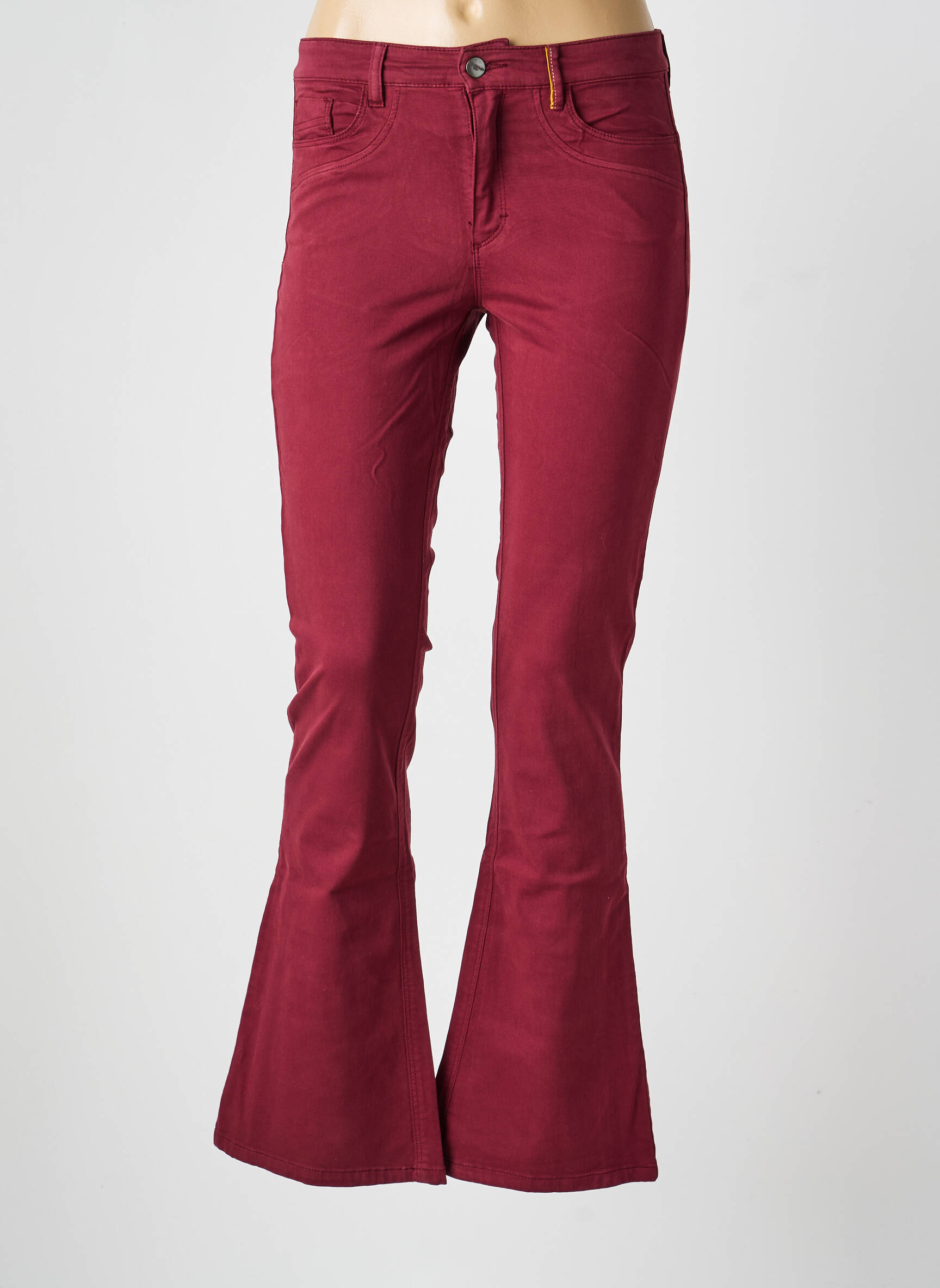 Pantalon flare fermeture zippée sous rabat boutonné violet COUTURIST femme