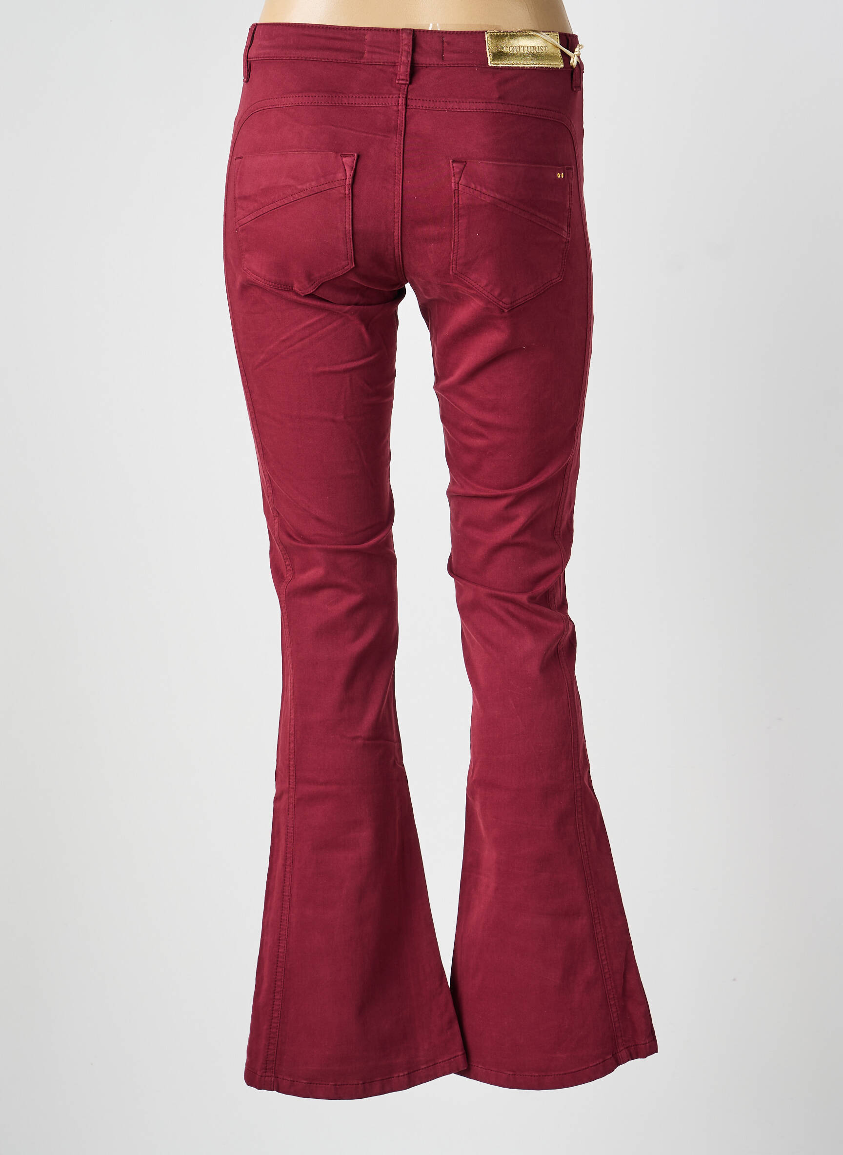 Pantalon flare fermeture zippée sous rabat boutonné violet COUTURIST femme