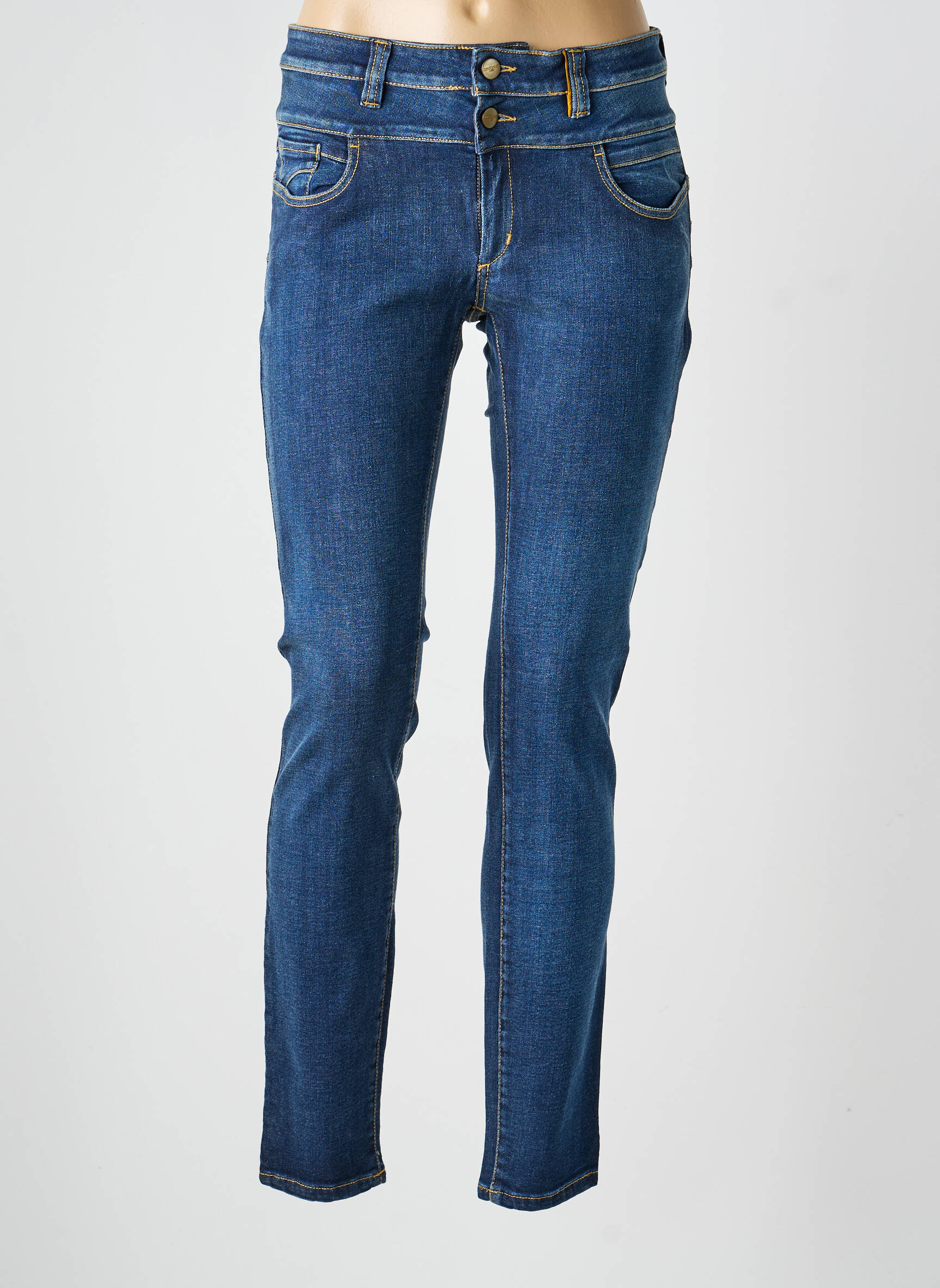 Jeans coupe slim poches bleu COUTURIST femme