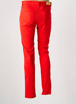 Pantalon slim fermeture zippée sous rabat boutonné rouge COUTURIST femme