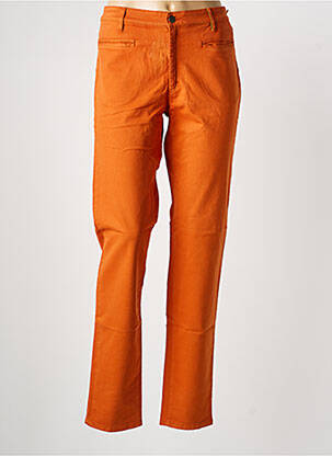 Pantalon droit fermeture zippée sous rabat boutonné taille normale orange COUTURIST femme