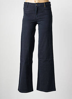 Pantalon droit fermeture zippée sous rabat boutonné taille normale bleu COUTURIST femme